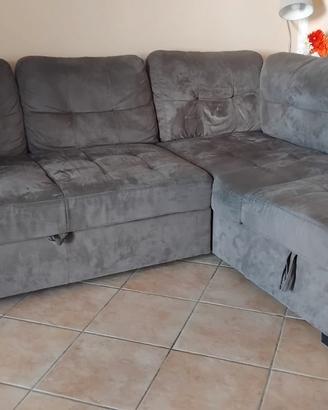 Divano letto angolare con contenitore 
