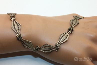 Splendido bracciale Vintage filigrana argento