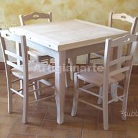Tavolo shabby e sedie legno