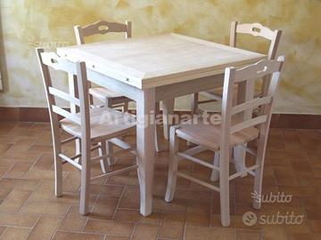Tavolo shabby e sedie legno