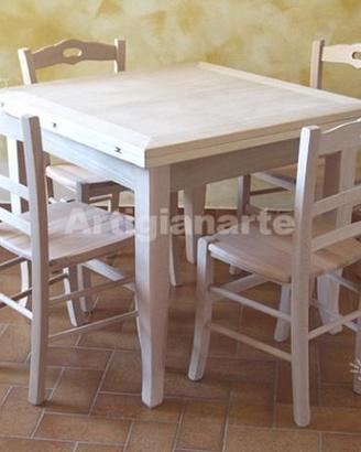 Tavolo shabby e sedie legno