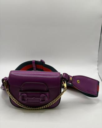 Borsa Gucci Horsebit 1955 Mini in Pelle Viola