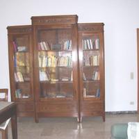 Libreria Vintage in Noce Massello 3 Ante Vetro