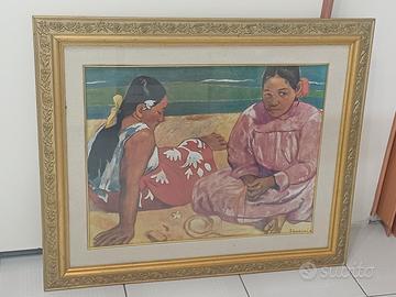 quadro grande stampa con cornice in legno oro
