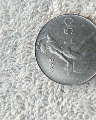 50 Lire 1958 Vulcano Repubblica Italiana rara