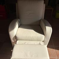 Poltrona a dondolo pelle bianca