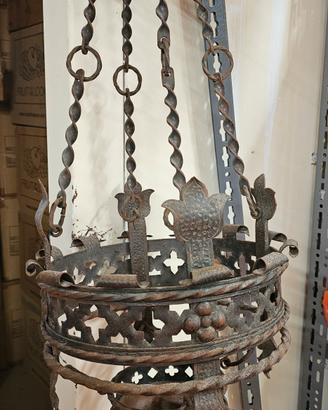 lampadario  ferro battuto  artigianale