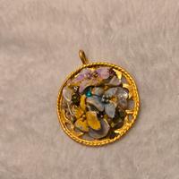 ciondolo pendente con fiori smaltati