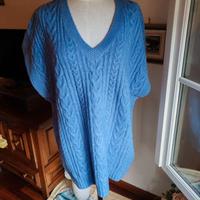 maglione a gilet Twin Set oversize lana azzurro