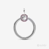 Pendente Pandora O MEDIO rosa con pavé Pandora