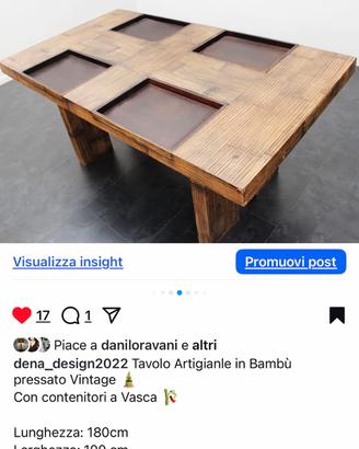 Tavolo in bamboo pressato