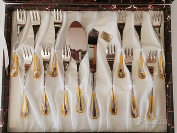 Servizio posate Dolce Gottinghen acciaio e oro