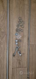 Bastone per tende completo metallo satinato 158cm