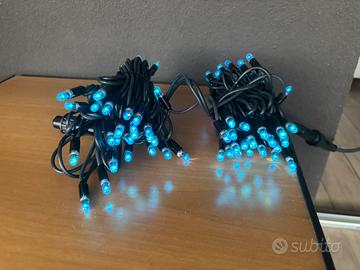 Catena luminosa da esterno 90 luci azzurre 10 mt