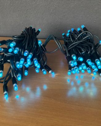 Catena luminosa da esterno 90 luci azzurre 10 mt