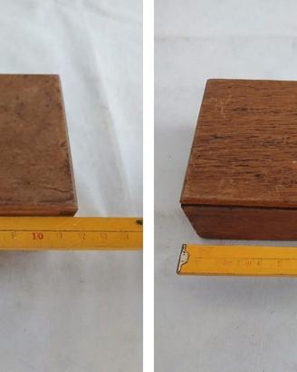 2 Scatole Legno Vintage - Salvadanaio 12cm + Guerl