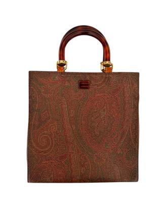 Borsa a mano Etro Pelle fantasia paisley Marrone