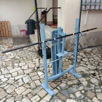 panca reclinabile domyios con bilanciere 2m da 8kg