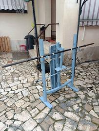 panca reclinabile domyios con bilanciere 2m da 8kg