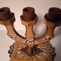 Candelabro in legno con tre posti x candele