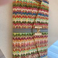Pochette donna in rafia multicolore