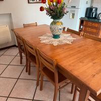 Tavolo in Legno Massello allungabile + 6 Sedie