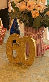 Decorazione polistirolo glitter oro 60