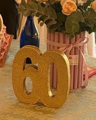Decorazione polistirolo glitter oro 60