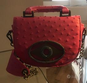 Borsa tracolla in pelle di struzzo