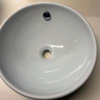 Lavabo tondo da appoggio in ceramica bianca