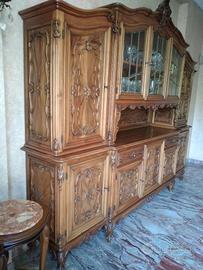 Credenza alta cristalliera veneziana 280x50x240
