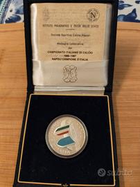 medaglie argento SSC napoli scudetti 86/7 e 89/90