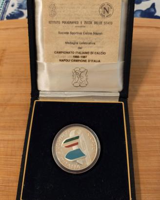 medaglie argento SSC napoli scudetti 86/7 e 89/90