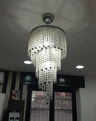 lampadario spirale finto cristallo 
