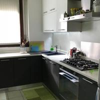 Cucina Angolare Rovere Grigio -  Bianco Lucido