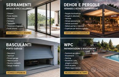Pergole porte dehor basculanti serramenti garage