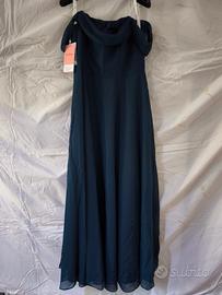 abito cerimonia lungo blu scuro 14 anni