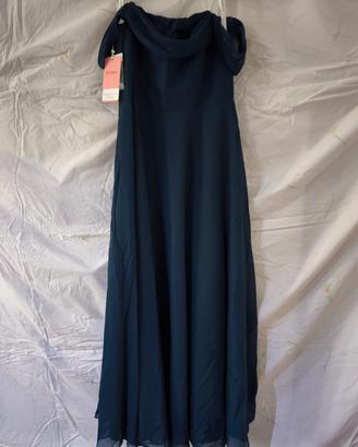 abito cerimonia lungo blu scuro 14 anni