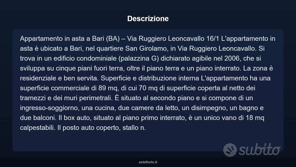 Appartamento – Bari, San Girolamo, Municipio 3 - Vista 3