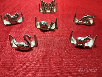 set 6 segnaposto silver plated