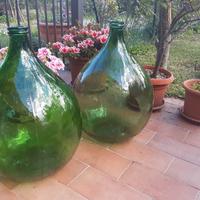 2 Damigiane colore Vetro Verde capacità 54 litri c