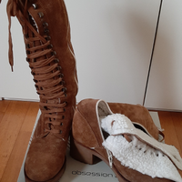 Stivali anfibi donna con pelliccia