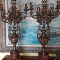 Coppia di candelabri antiquariato 