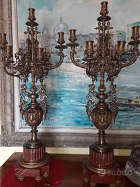 Coppia di candelabri antiquariato 