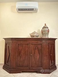 CREDENZA IN LEGNO SAGOMATA  MOTIVI A ROMBO