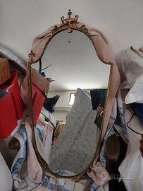 specchio vintage anni 60 cornice ottone dec.grande