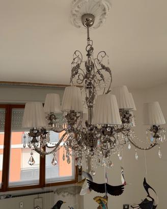 Lampadario moderno Prearo in Swarovski + 2 clip