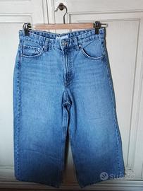 Zara jeans vita alta gamba larga tg S/40