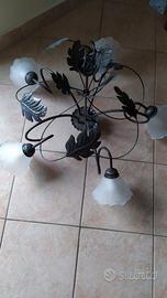 Lampadari arte povera in ferro battuto