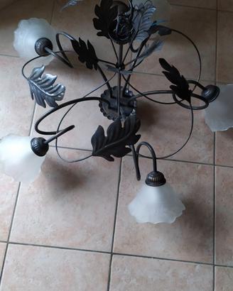 Lampadari arte povera in ferro battuto